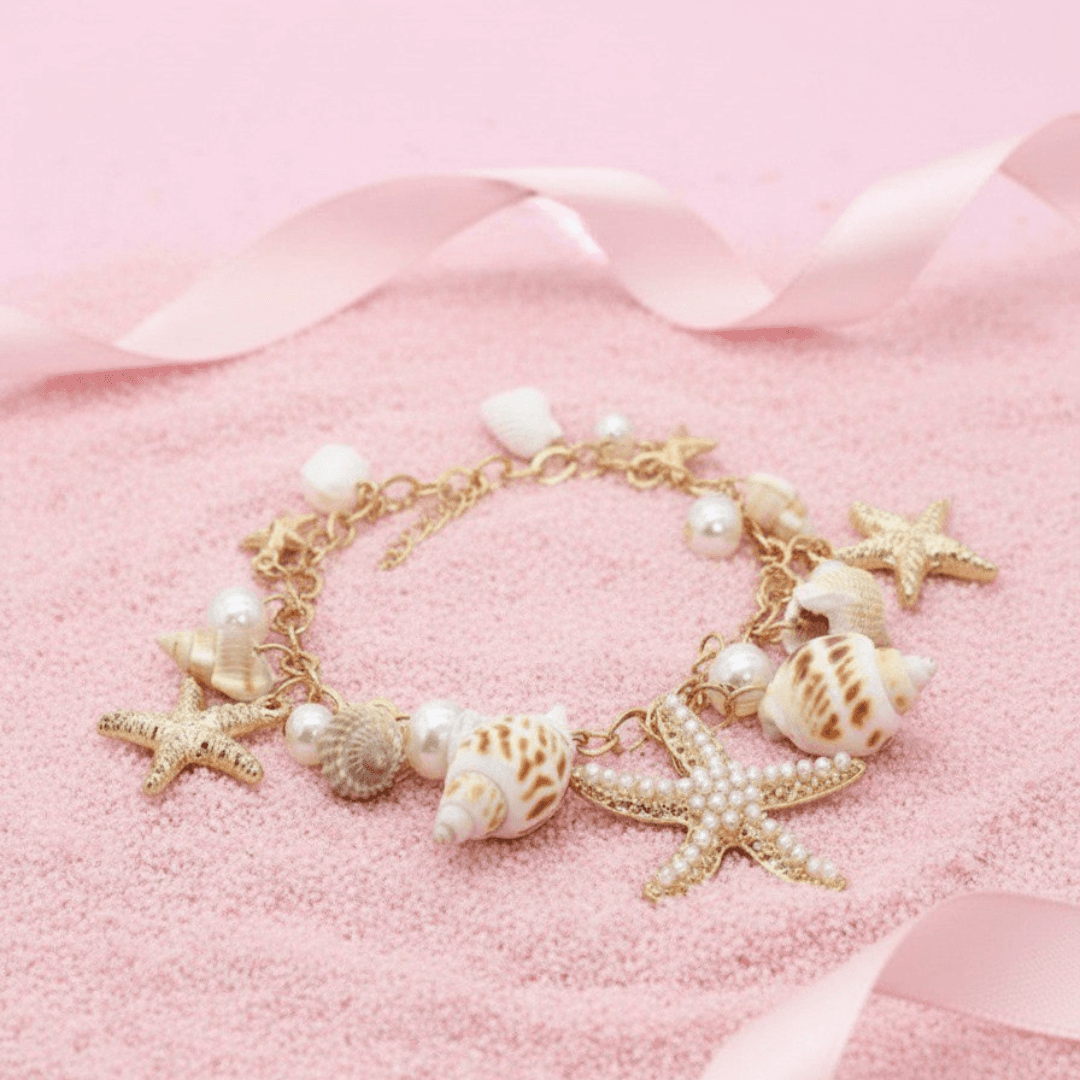 Bohemian Unisex Seashell & Starfish Charm Bracelet