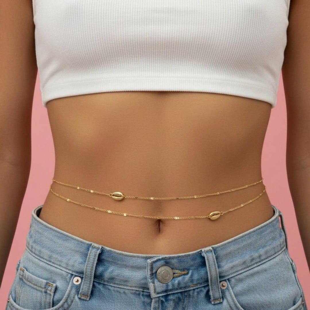 Golden Shore” Double-Layered Gold Plated Waist Chain