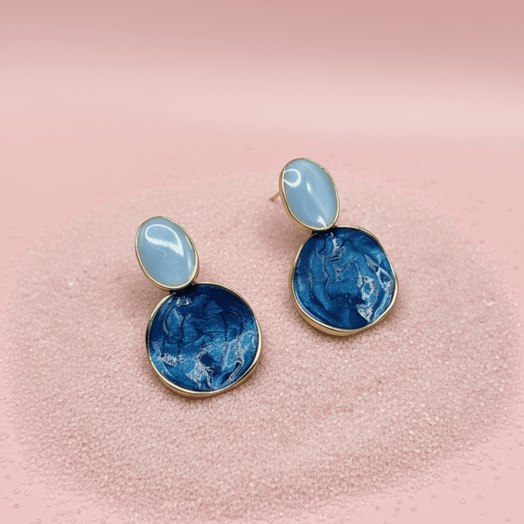 Klein Blue Glaze Drop Earrings In Nepal
