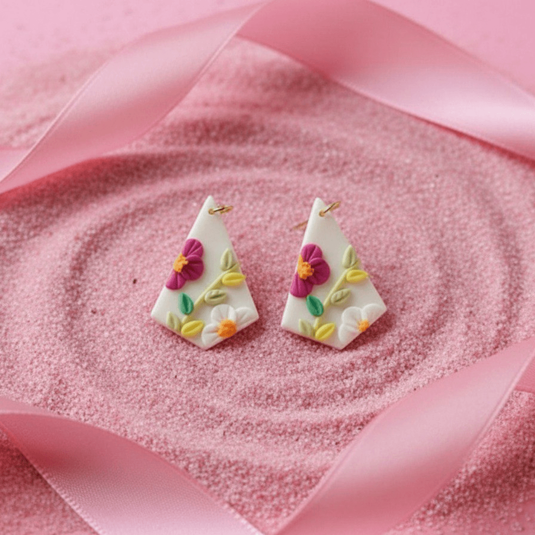 Meadow Bloom" Cottagecore 3D Floral Polymer Clay Earrings