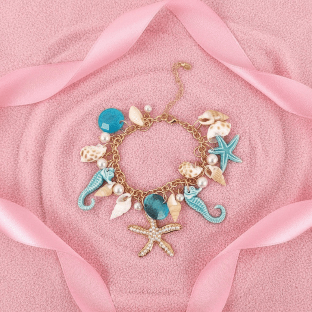 Seaside Shell & Starfish Charm Bracelet