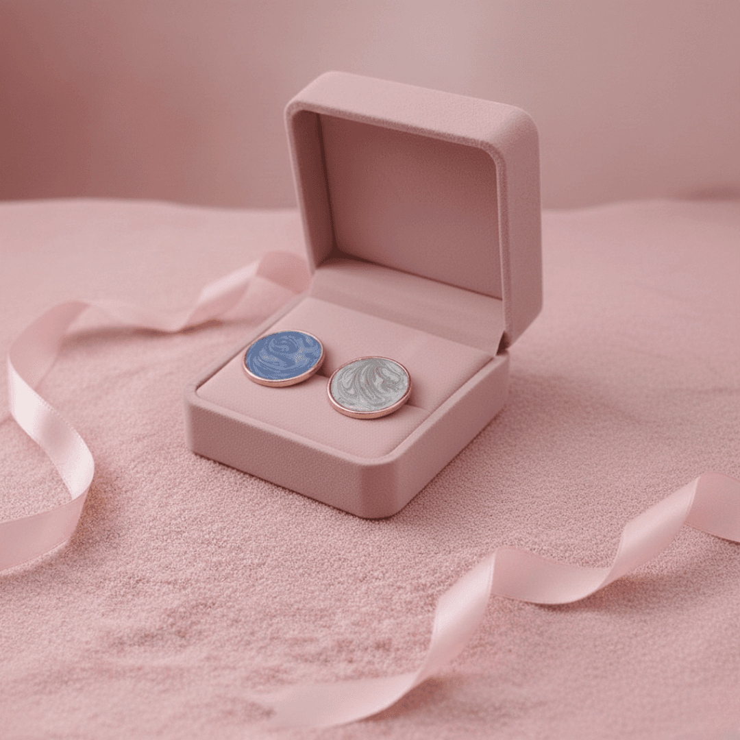 Trendy Klein Blue Water Ripple Stud Earrings