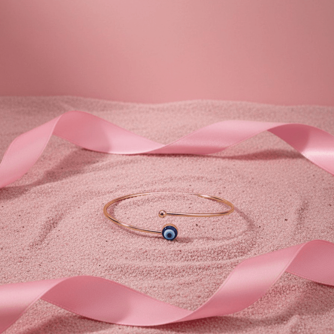 Vintage Gold Evil Eye Open Adjustable Bracelet